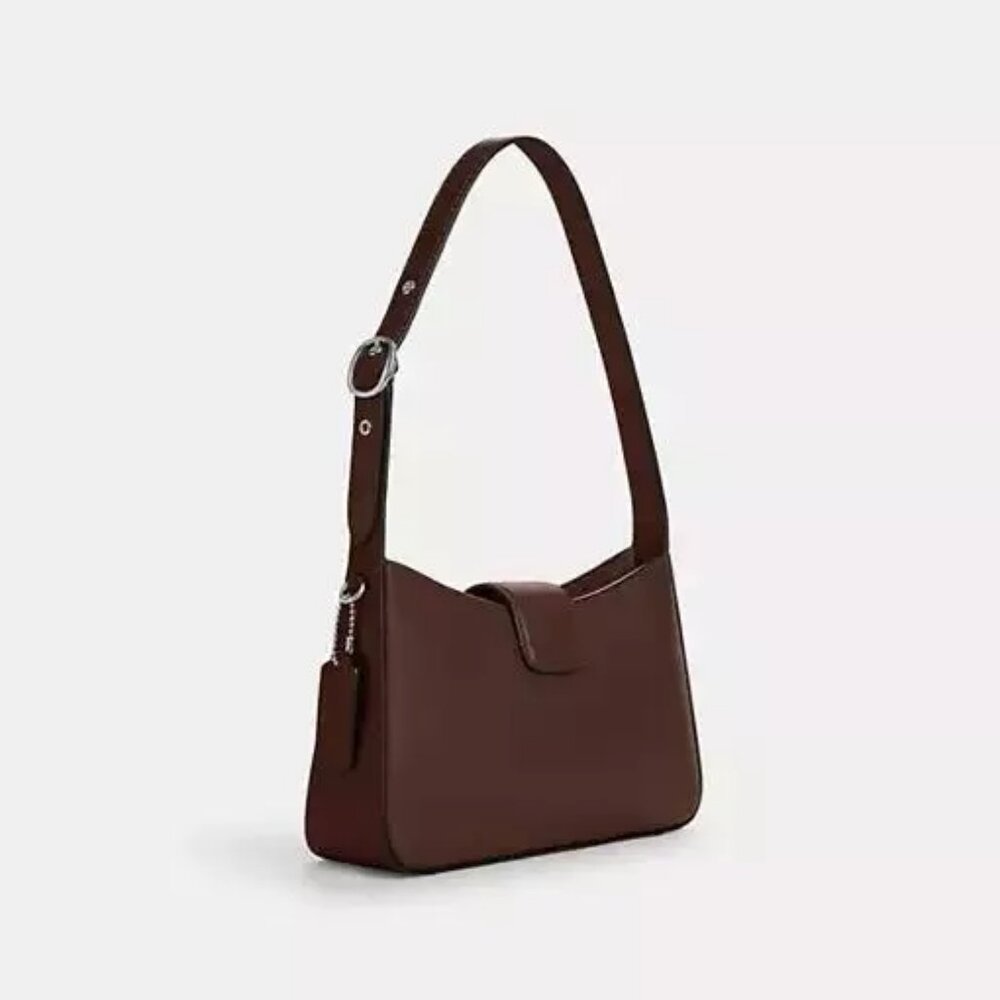SOLD Coach Eliza Shoulder Bag w Zipper Closure Refined Calf Leather Maple CAA92 - Picture 5 of 7